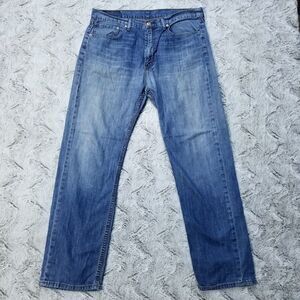 Levis Jeans Mens 36x32 Blue 505 Regular Straight American Medium Wash Denim